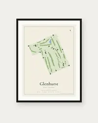 Glenhurst Golf Course map print, framed poster