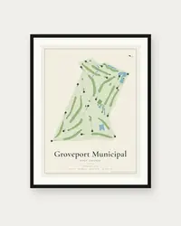Groveport Municipal Golf Course map print, framed poster