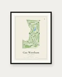 Gus Wortham Golf Course map print, framed poster