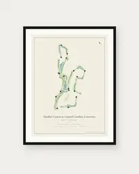 Hackler Course at Coastal Carolina University map print, framed poster