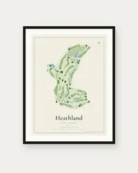 Heathland Golf Course map print, framed poster