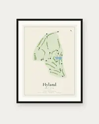 Hyland Golf Club map print, framed poster