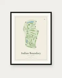 Indian Boundary Golf Course map print, framed poster