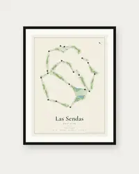Las Sendas Golf Club map print, framed poster