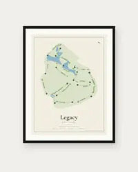Legacy Golf Links map print, framed poster