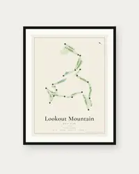 Lookout Mountain Golf Club map print, framed poster