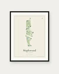 Maplewood Golf Course map print, framed poster