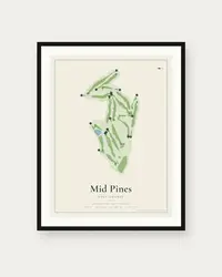 Mid Pines map print, framed poster