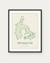 Mid South Club map print, framed poster