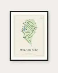 Minnesota Valley Country Club map print, framed poster