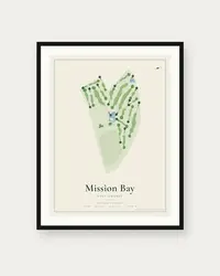 Mission Bay Golf Course and Practice Center map print, framed poster