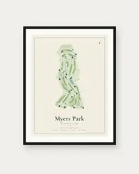Myers Park Country Club map print, framed poster