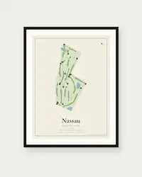 Nassau Country Club map print, framed poster