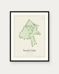 North Oaks Golf Course map print, framed poster