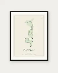 Northgate Country Club map print, framed poster