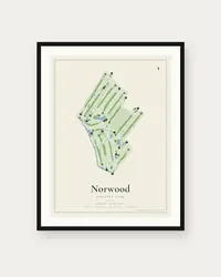 Norwood Country Club map print, framed poster