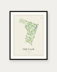Oak Creek Golf Course (Irvine) map print, framed poster