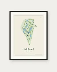 Old Ranch Country Club map print, framed poster