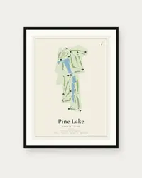 Pine Lake Country Club map print, framed poster