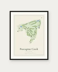 Porcupine Creek map print, framed poster