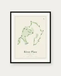 River Place Country Club map print, framed poster