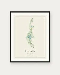 Riverside Golf Club map print, framed poster