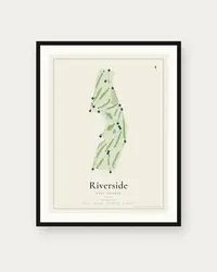 Riverside Golf Course map print, framed poster