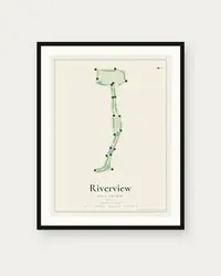Riverview Golf Course map print, framed poster
