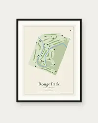 Rouge Park Golf Course map print, framed poster