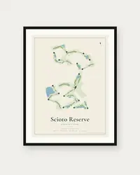 Scioto Reserve Country Club map print, framed poster