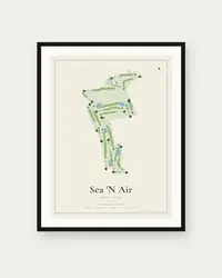 Sea 'N Air Golf Club map print, framed poster