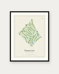 Somerset Country Club map print, framed poster
