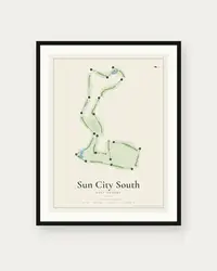 South Golf Course (Sun City) map print, framed poster