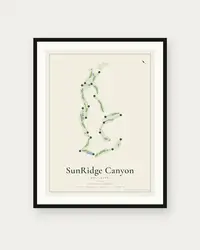 SunRidge Canyon Golf Club map print, framed poster
