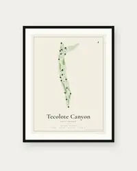 Tecolote Canyon Golf Course map print, framed poster