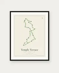 Temple Terrace Golf & Country Club map print, framed poster