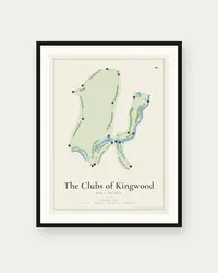 The Clubs of Kingwood - Lake Course map print, framed poster