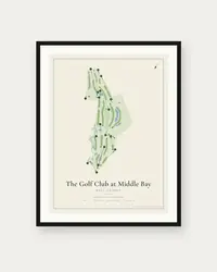 The Golf Club at Middle Bay map print, framed poster