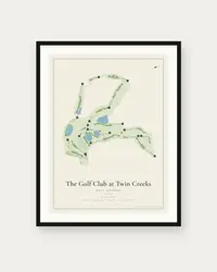 The Golf Club at Twin Creeks map print, framed poster
