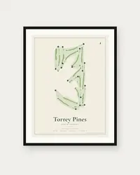Torrey Pines South Course map print, framed poster