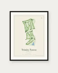 Trinity Forest Golf Club map print, framed poster