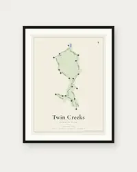 Twin Creeks Country Club map print, framed poster