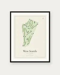 West Seattle Golf Course map print, framed poster
