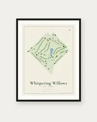 Whispering Willows Golf Course map print, framed poster