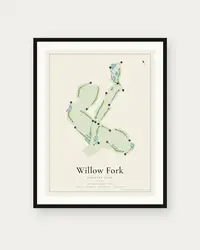Willow Fork Country Club map print, framed poster