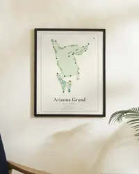 Arizona Grand Golf Course map print, framed in a room
