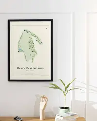 Bear's Best Atlanta map print, framed in a room