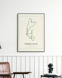 Dolphin Head Golf Club map print, framed in a room