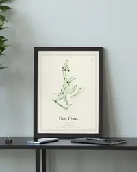 Dos Osos Golf Club map print, framed in a room