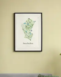 Interlachen Country Club map print, framed in a room
